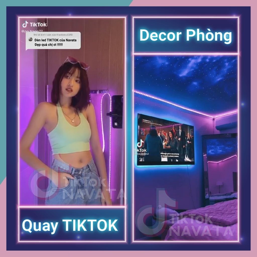 Mua 3 tặng 1 Đèn Led TikTok 5m 10m Điều Khiển APP 16 Triệu Màu Pha Màu DIY đèn trang trí phòng ngủ Led 5050 RGB Loại Tốt