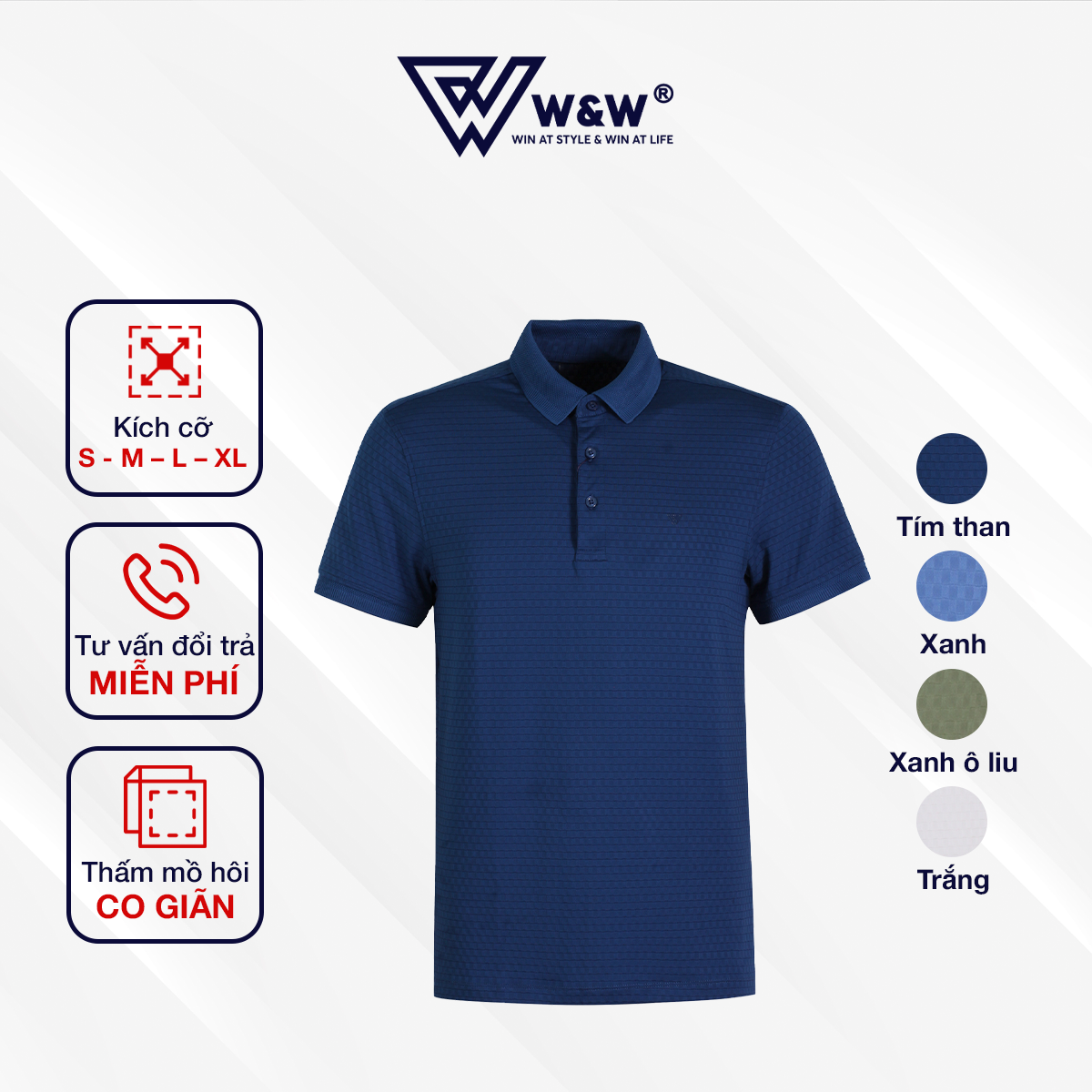 Áo Polo Nam Có Cổ Vải Sợi Cupro Cao Cấp Thoáng Mát W&W WPO73, Áo Thun Nam Dáng Regular Fit