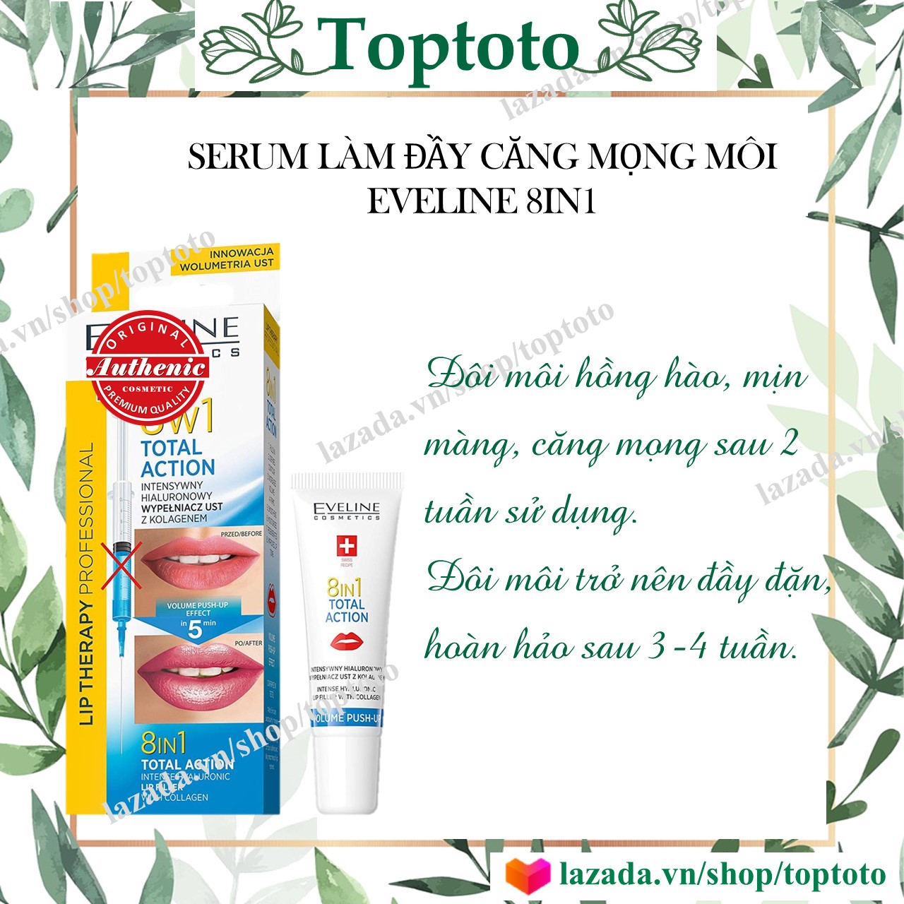 Serum Làm Đầy Căng Mọng Môi Eveline 8in1