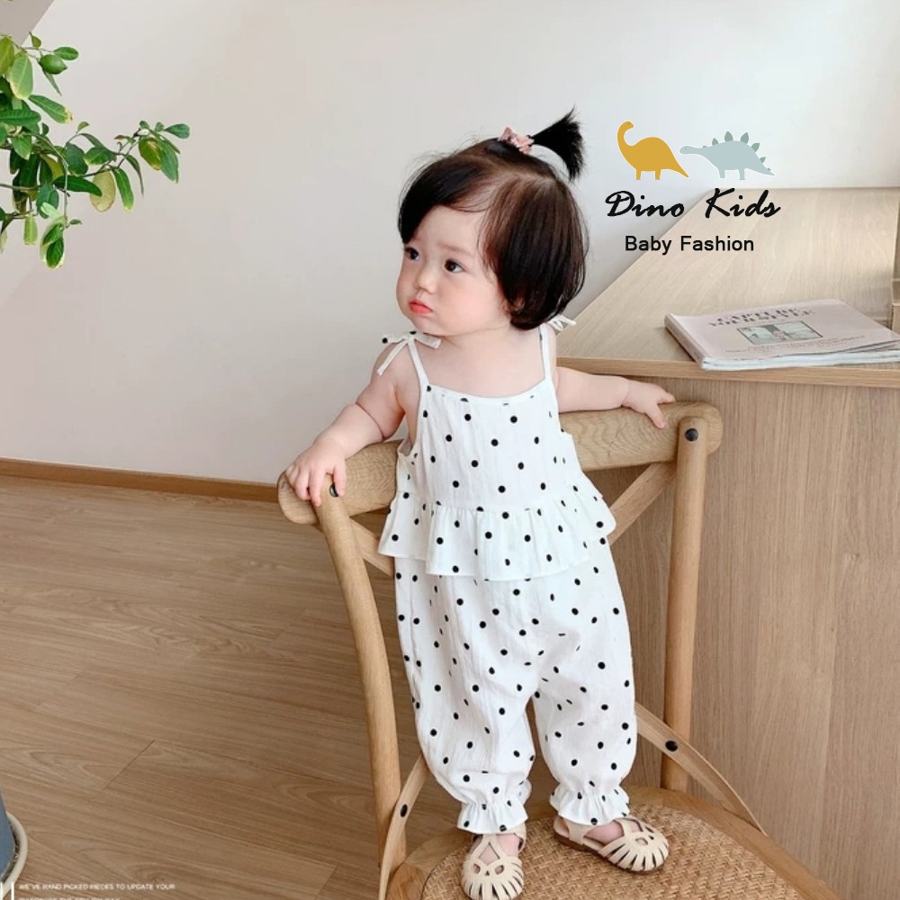 Bộ hai dây liền thân bé gái, bộ jum chấm bi 2 dây cho bé gái