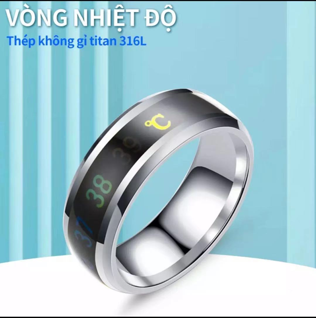 Châu Âu và Châu Mỹ thời trang mới nhiệt độ thông minh cặp đôi nhẫn tâm trạng Màn hình hiển thị nhiệt độ Vòng