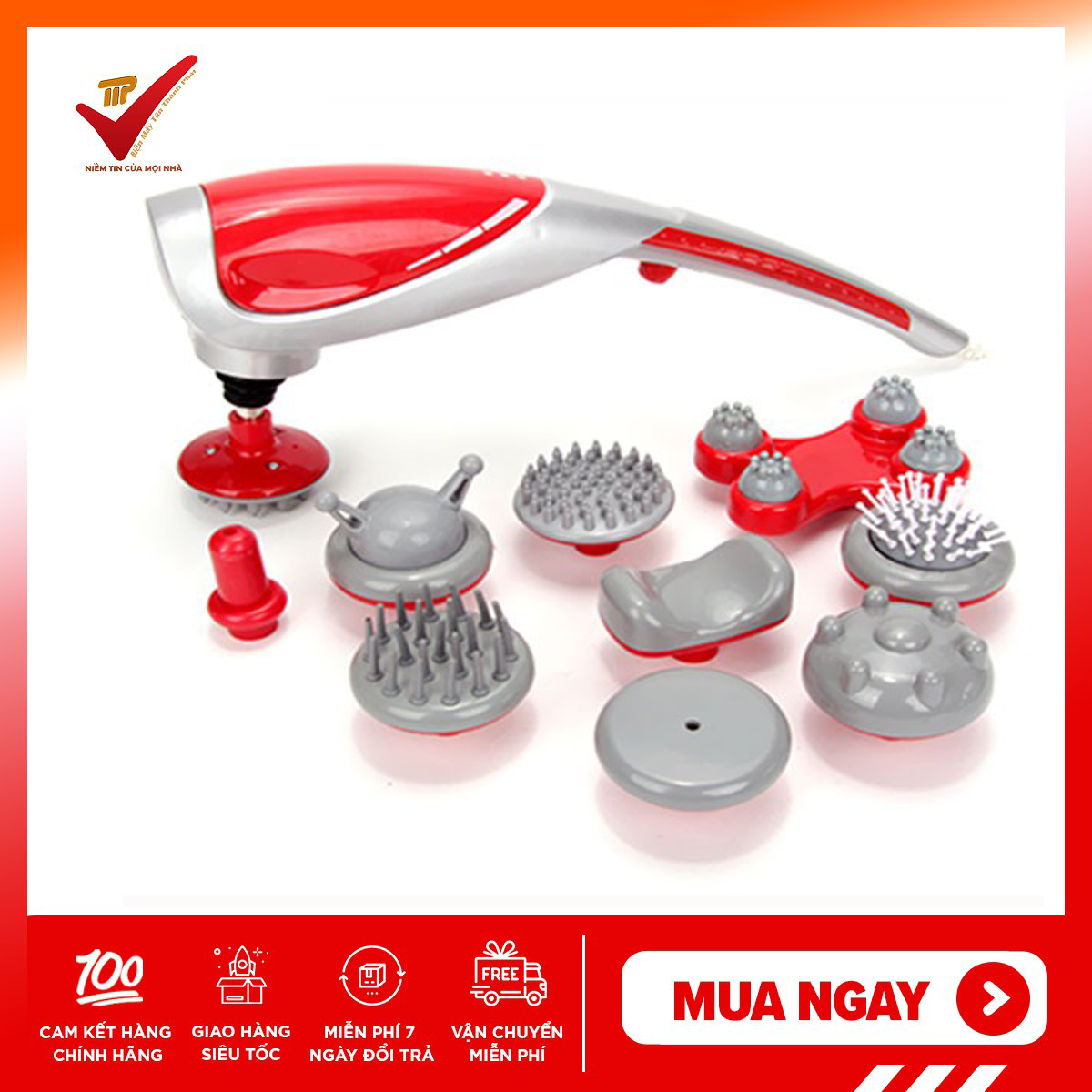 Máy mát-xa hồng ngoại 10 đầu massager king s-1010
