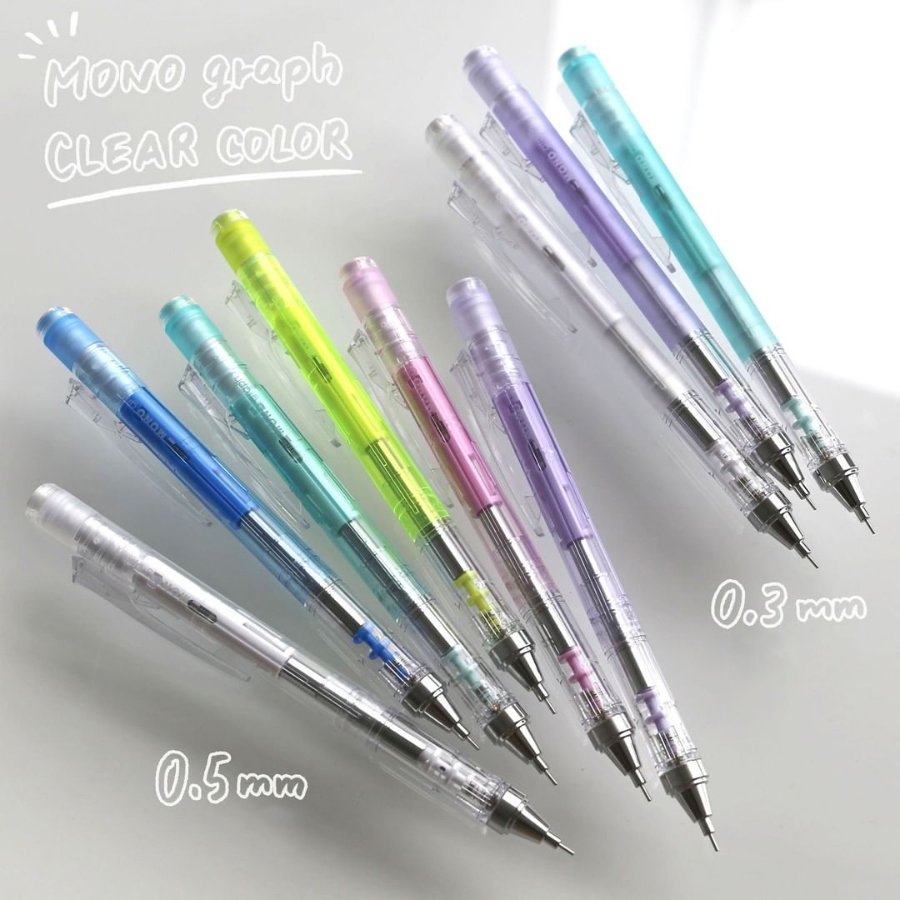 Bút chì kim TOMBOW Mono Graph phiên bản mới Clear Color