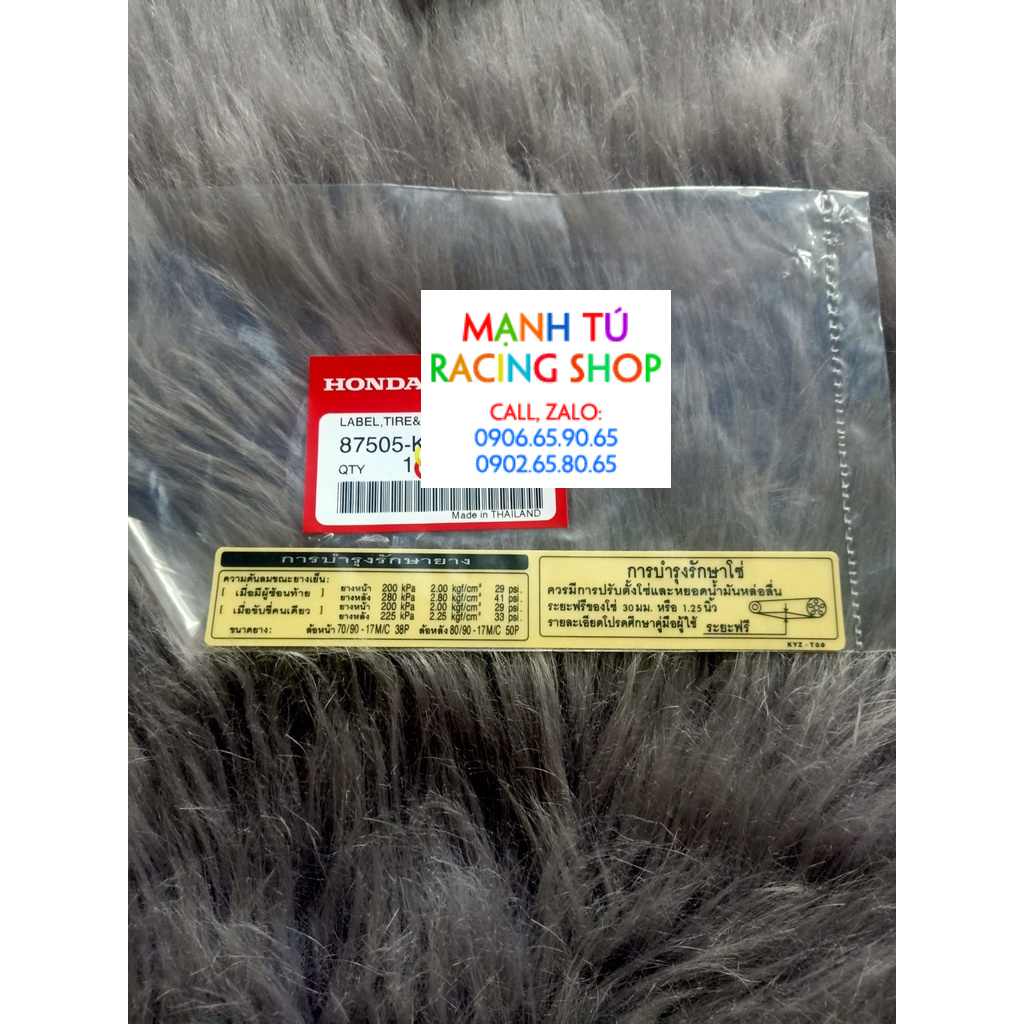 Tem thông số dán carte wave 125i thái lan