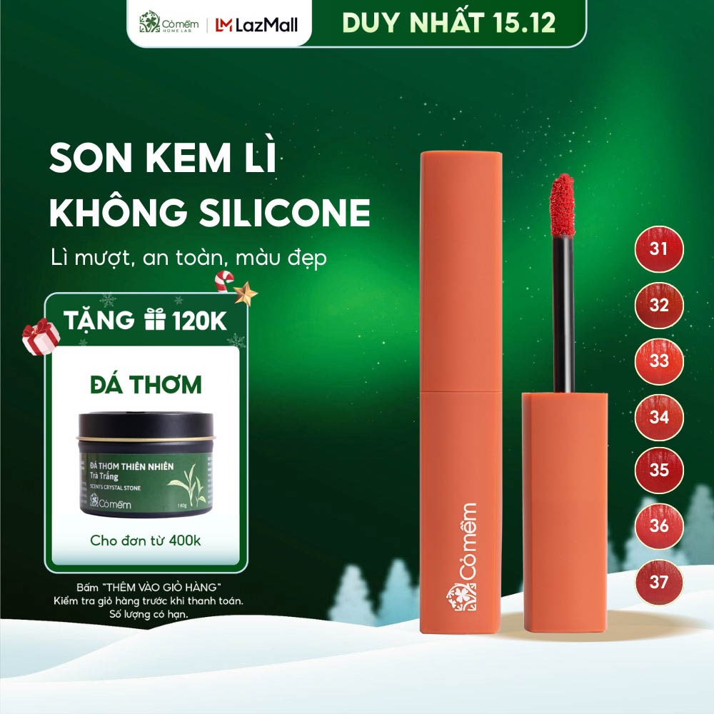 Son Kem Nhung Lì Mượt Không Silicone Cỏ Mềm Màu Đẹp An Toàn Từ Thiên Nhiên 3ml