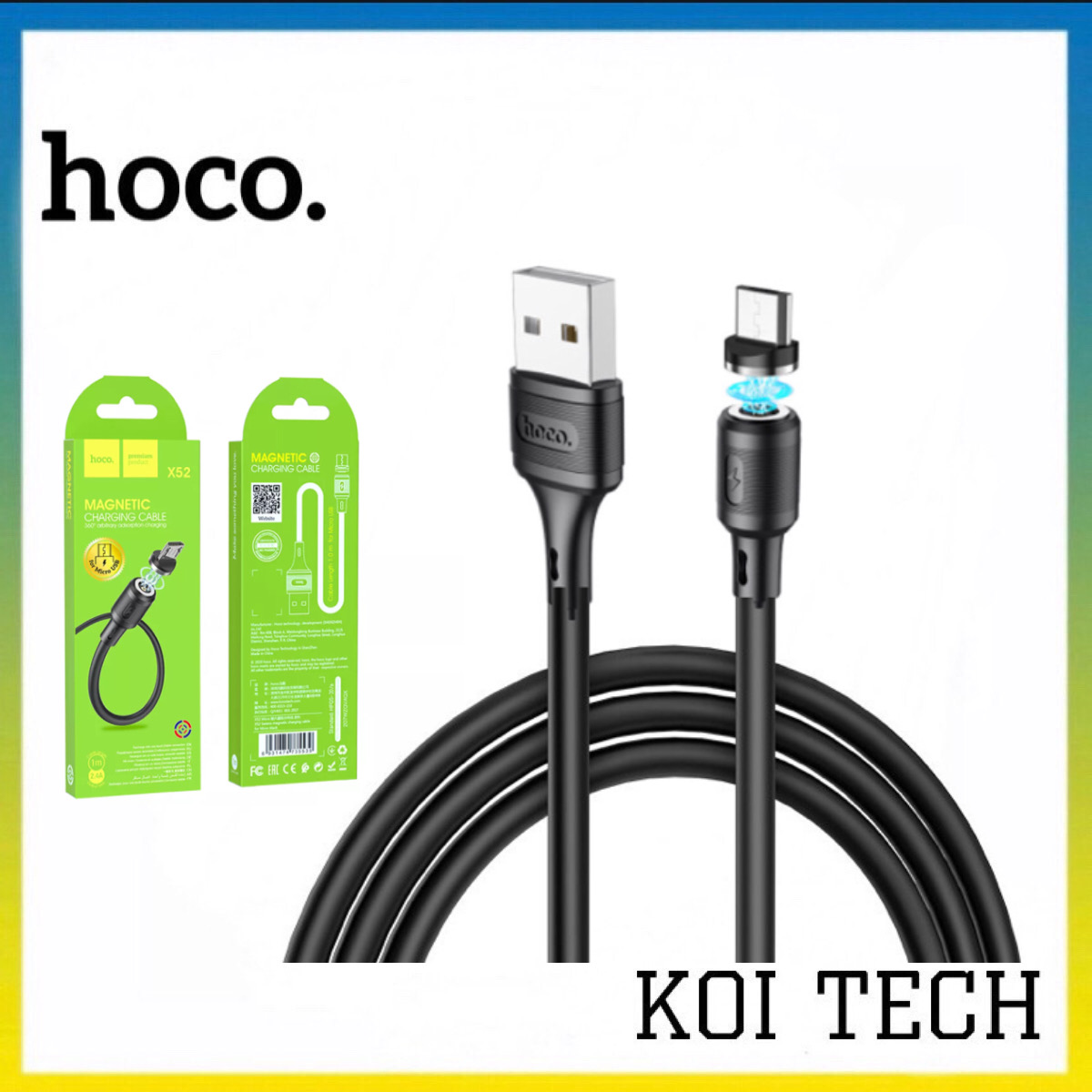 Dây sạc nam châm micro usb hoco uc52 - cáp sạc micro usb từ tính hoco x49 dùng cho androi samsung v...v  - KOI TECH