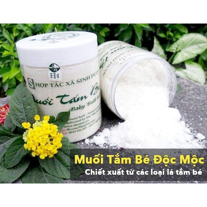 Muối tắm bé Sinh dược Độc Mộc + Muối tắm bé thảo dược + mẹ và bé sơ sinh + rôm sảy mề đay