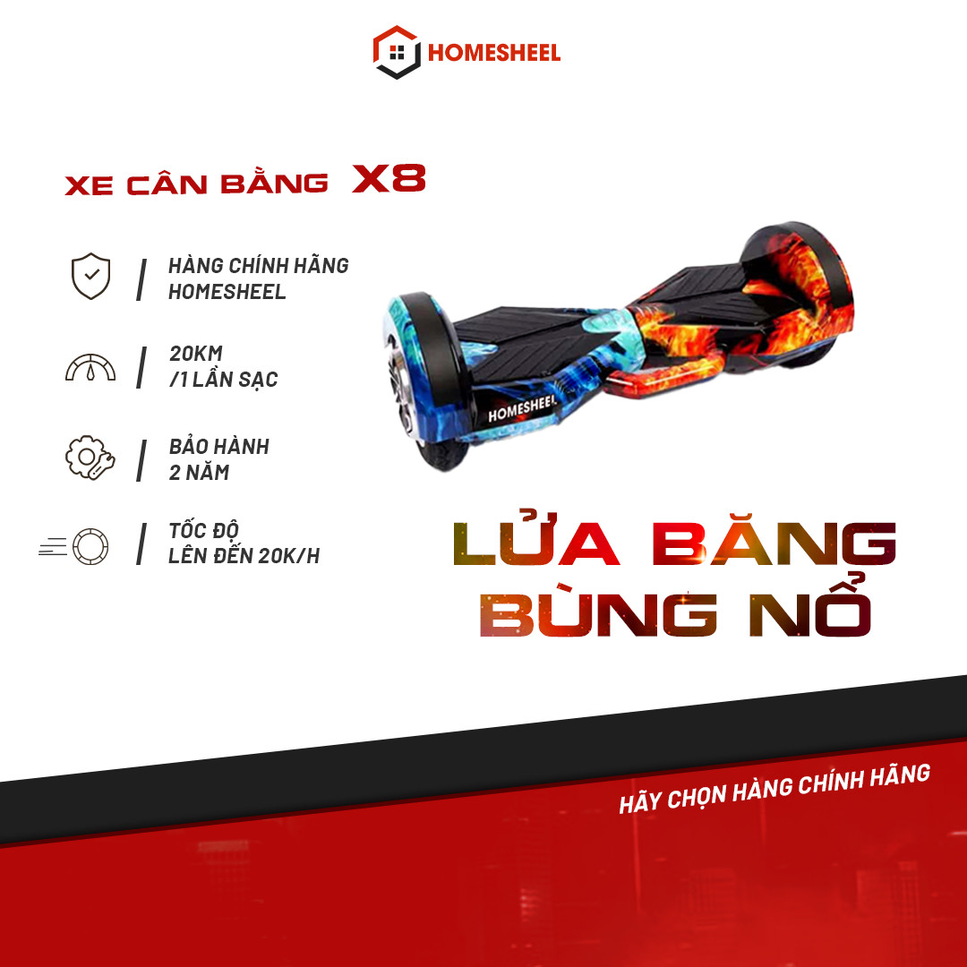 Xe điện cân bằng Homesheel X8 Plus USA - Hàng chính hãng - Bảo hành 24 tháng