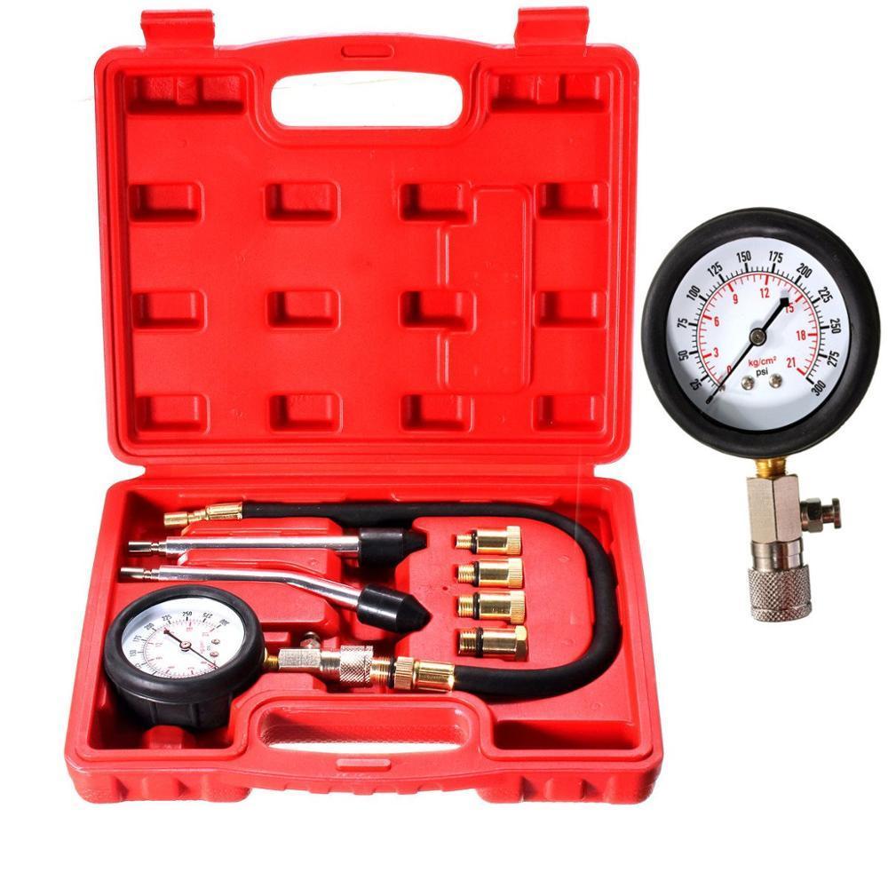 Motorno1 [Readystock] Bán Chạy Nhất 8 Chiếc Máy Nén Khí Xi Lanh Động Cơ Xăng Đồng Hồ Đo Kiểm Tra Áp Suất Bộ Kiểm Tra Áp Suất Rò Rỉ Bài Chẩn Đoán