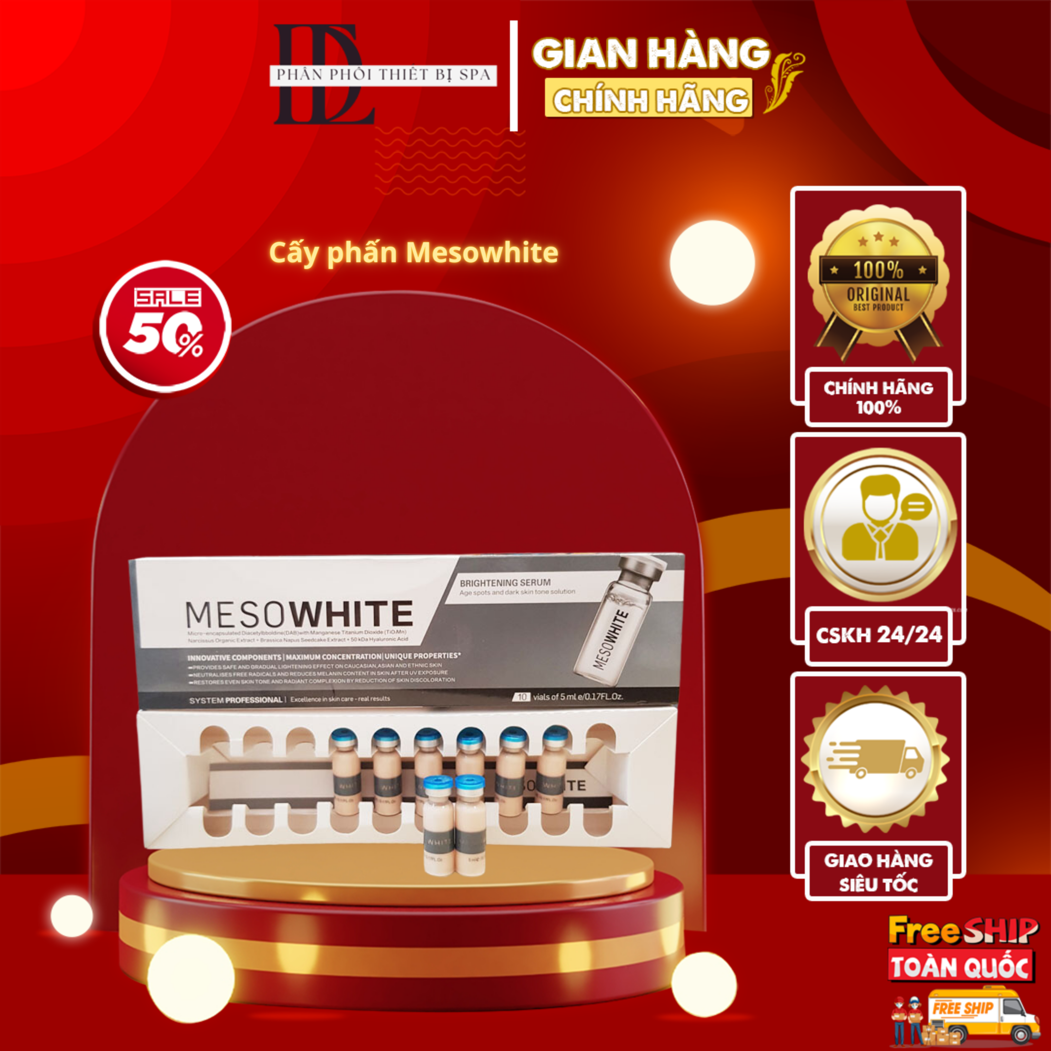 Cấy phấn meso white giúp da trắng đẹp mịn và đều màu