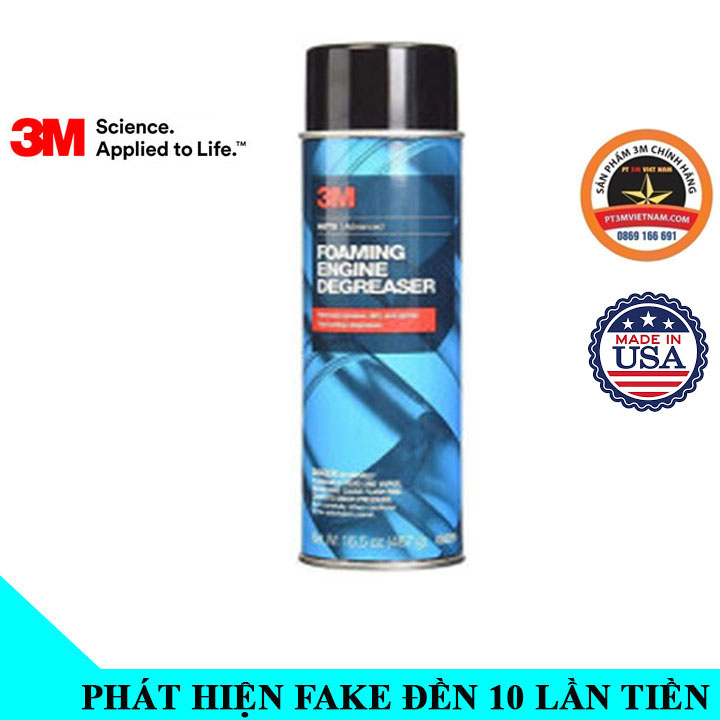 Tẩy rửa dầu mỡ, làm sạch khoang máy động cơ xe hơi 3m 08899 foaming engine degreaser