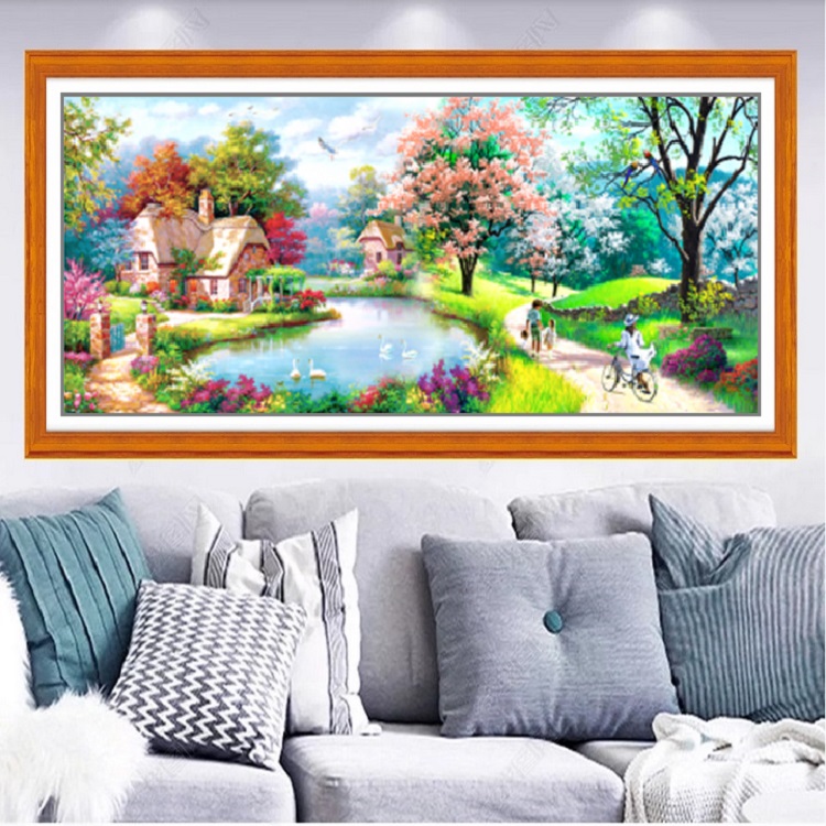 Tranh Đính Đá Tổ Ấm Hạnh Phúc LG1432 Kích Thước 120x55CM (TỰ ĐÍNH ĐÁ)