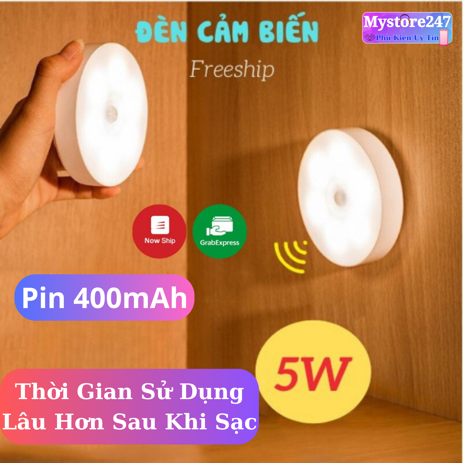 Đèn Cảm Biến Chuyển Động, Đèn Led Thông Minh Ban Đêm Dán Tường Không Dây, Góc Cảm Ứng Rộng, Thích Hợp Cho Mọi Không Gian