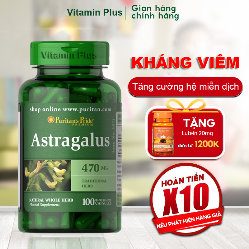 Viên uống chiết xuất Astragalus Puritan Pride Astragalus Extract 1000 mg 100 viên
