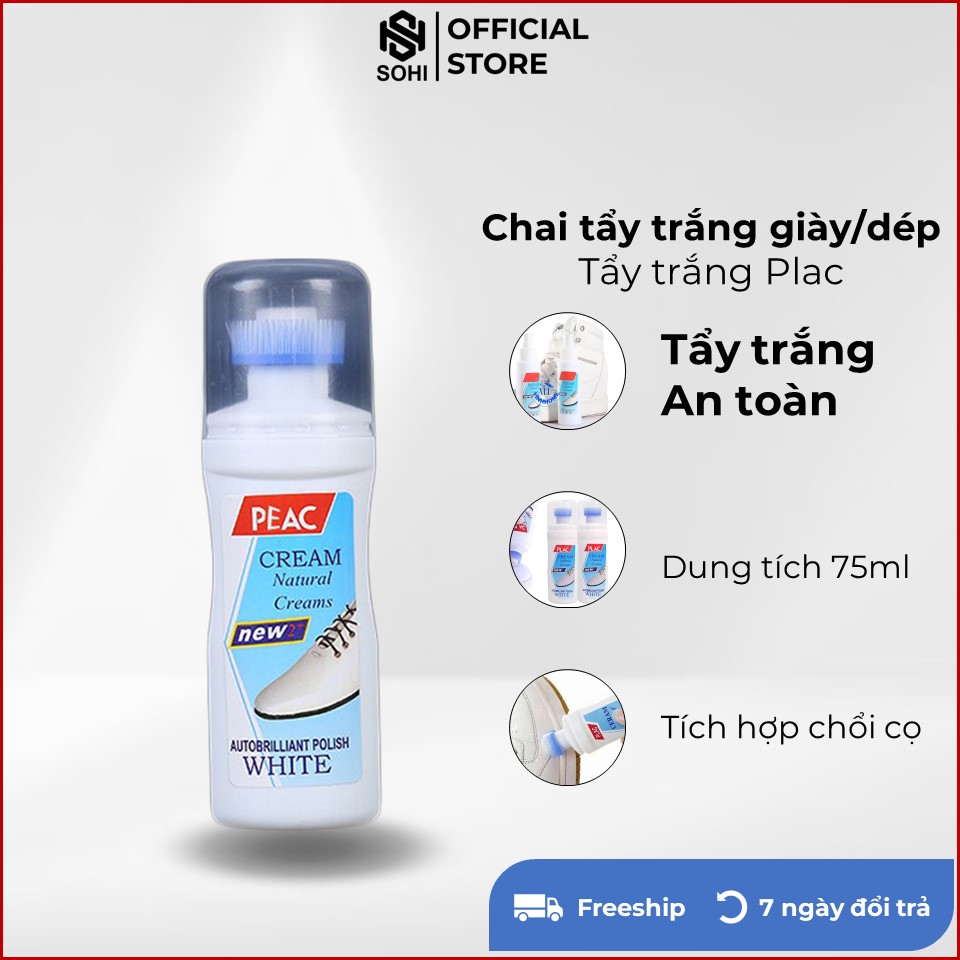 Lọ đánh giày H122 dung dịch tẩy rửa giày dép siêu sạch màu trắng