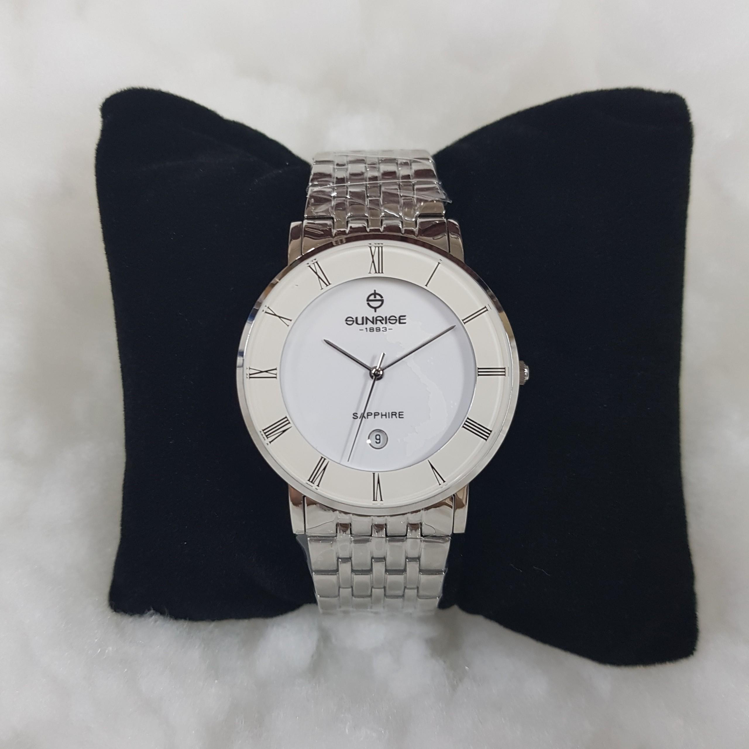 Đồng Hồ Nam Sunrise 1197SA - Full hộp , túi , thẻ bảo hành hãng, tem QRcode check chống hàng giả- Sapphire chống xước , chống nước