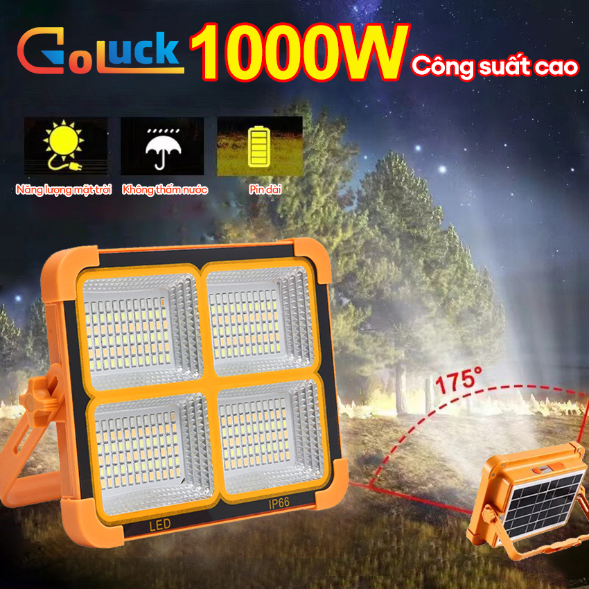 Solar Flood Lamp And USB Charging Outdoor Camping Light Portable Super Bright Household Mobile Emergency Lighting