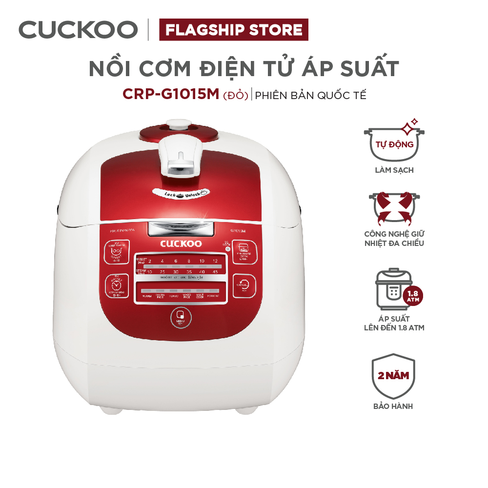 Nồi cơm điện tử áp suất Cuckoo 1.8L CRP-G1015M - Lòng nồi chống dính - Nhiều chế độ nấu ăn - Hàng chính hãng Cuckoo Vina