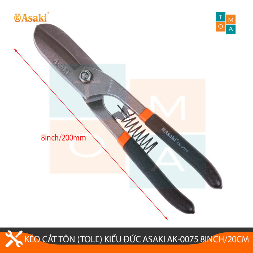 Kéo cắt tôn kiểu đức asaki ak-0075 8inch/200mm