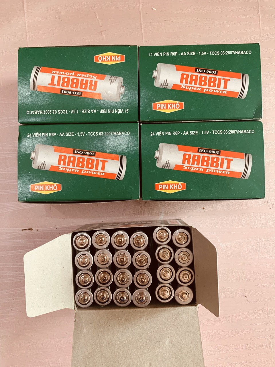 [HCM]Pin Tiểu AA (2A) Pin Con Thỏ Loại 2AA 24 viên