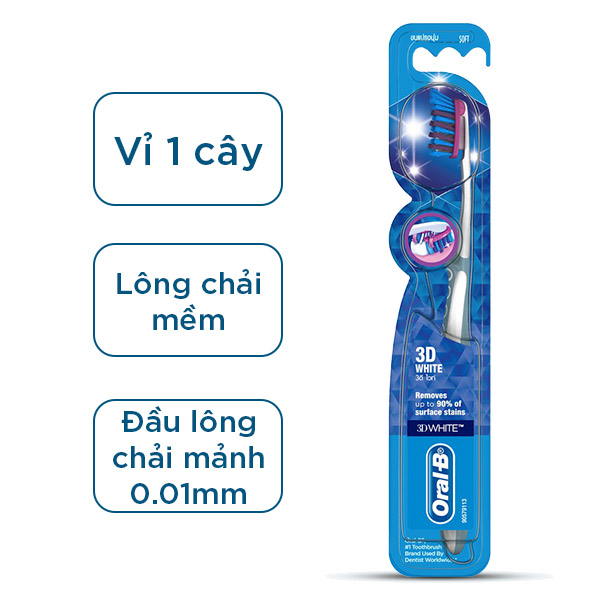 Bàn Chải Đánh Răng Cao Cấp 3D White Trắng Sáng Oral-B của Ireland - Bảo Vệ Răng Và Nướu