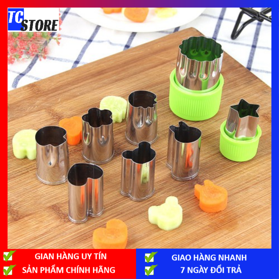 (FREESHIP) Bộ Dụng Cụ Cắt Tỉa Rau Củ Quả Inox 8 Món 38 Giao Mẫu Ngẫu Nhiên