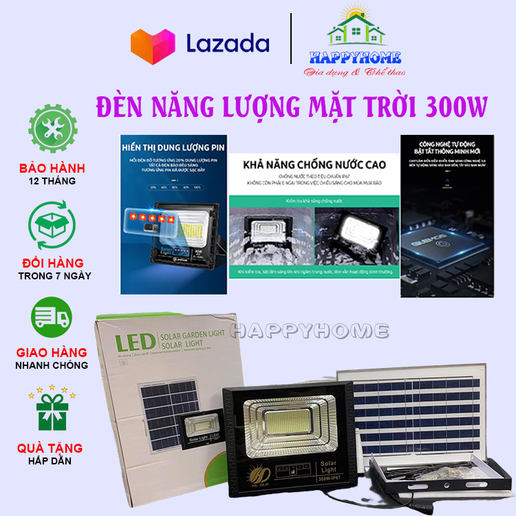 Đèn năng lượng mặt trời 300W ip67, Đèn solar Đèn pha led Năng Lượng Mặt Trời