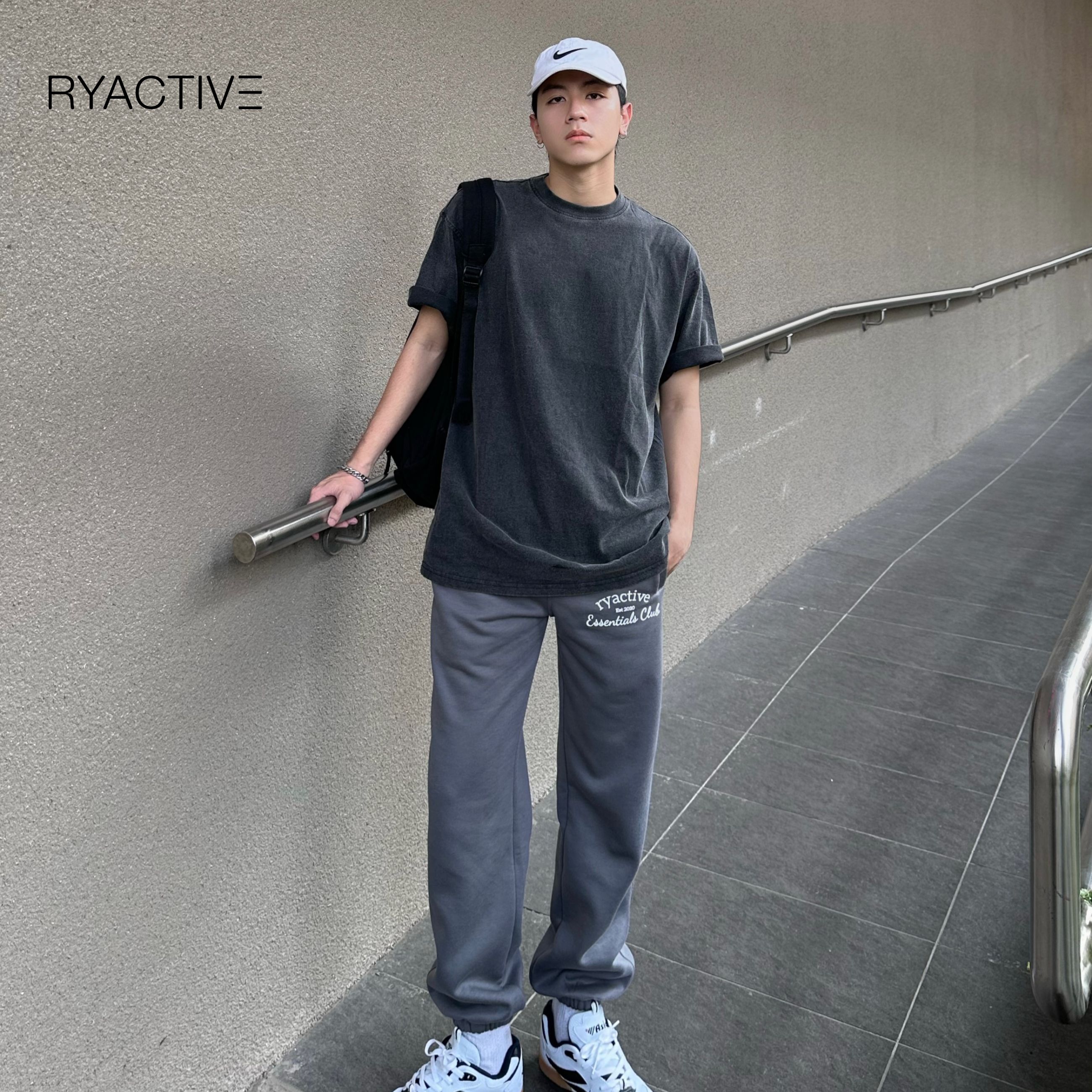 Quần jogger thể thao nam ryaman - oversize jogger dark grey
