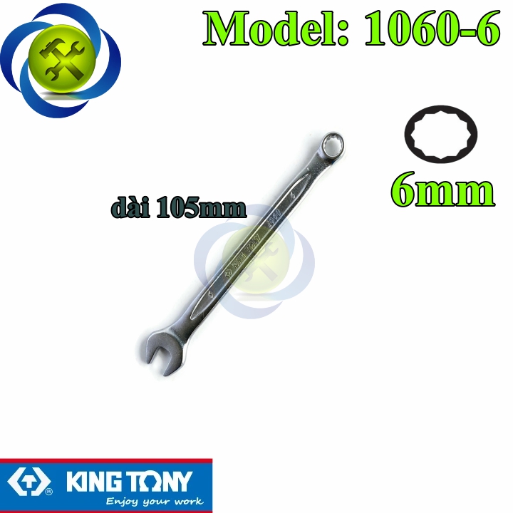 Cờ lê vòng miệng 6mm kingtony 1060-06 dài 105mm
