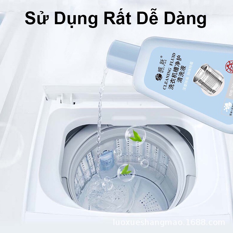 Tẩy lồng máy giặt - Nước vệ sinh lồng giặt chuyên sử dụng cho các loại máy giặt lồng đứng, lồng ngang và lồng nghiêng.