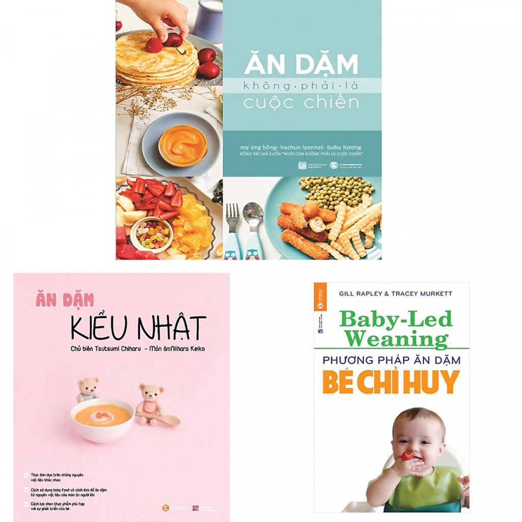 Sách Combo Bộ sách Phương pháp ăn dặm và cách chế biến: Ăn dặm kiểu Nhật Ăn dặm bé chỉ huy Ăn dặm không phải là cuộc chiến