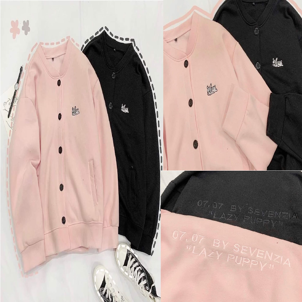 [HCM]Áo Khoác Nỉ Bông Cardigan PUPPY LAZY