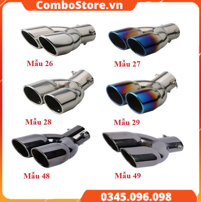 Chụp ống xả - chụp ống pô ô tô xe hơi chữ Y cao cấp bằng thép không gỉ
