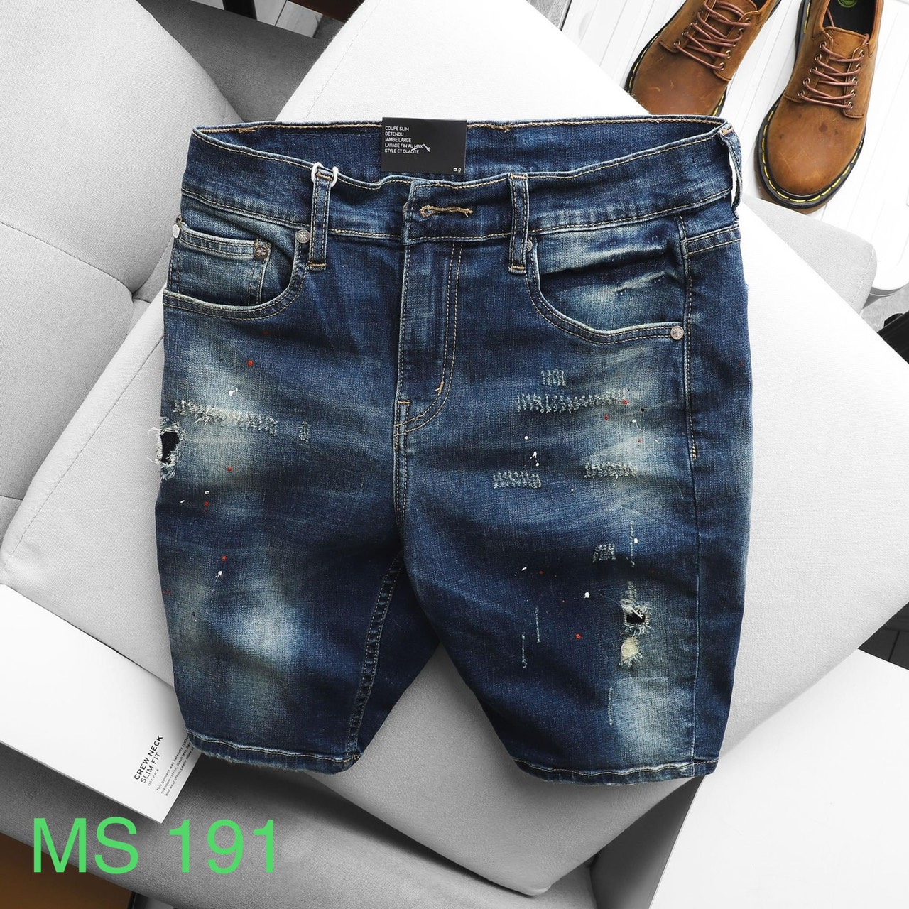Quần short jeans Nam, quần short nam vẩy sơn phong cách cao cấp giá rẻ.