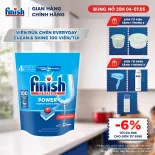Viên Rửa Chén Bát Hương Chanh Finish Powerball Power Everyday Clean & Shine - Túi 100 viên siêu tiết kiệm