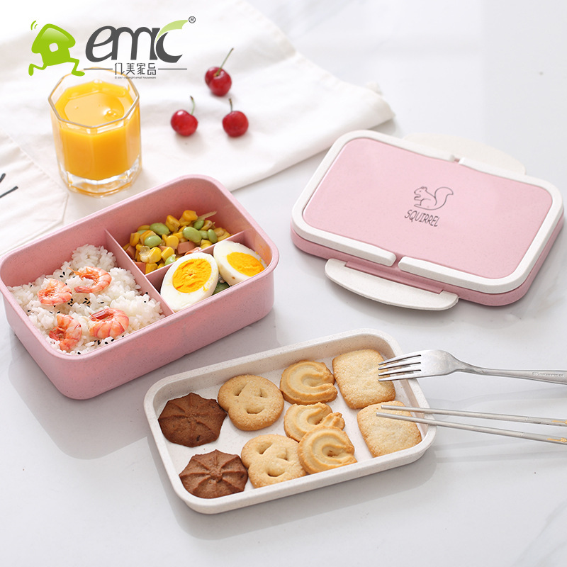 HỘP ĂN TRƯA, HỘP CƠM VĂN PHÒNG 2 TẦNG HÌNH SÓC CON (Nhiều màu) - [Cà men ,Hộp cơm trưa văn phòng, hôp cơm ăn trưa, hôp cơm lúa mạch ,hộp cơm 3 ngăn, hộp đựng cơm, hop com, cà men, ca men]