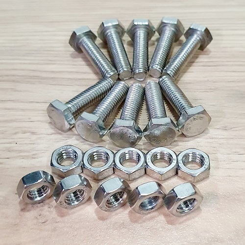 Set Bộ Gồm 10 Vít Đầu Bằng Lục Giác Ngoài Và Bù Lon Inox 304 Size M8 (8x30mm)
