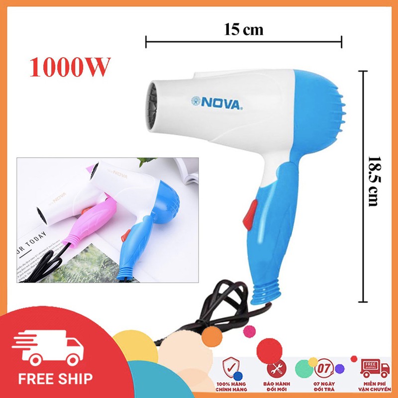 Máy sấy tóc mini Nova 1000W mini gắp gọn