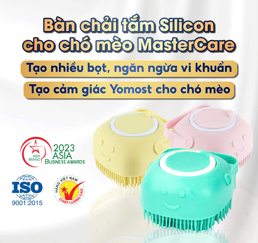 Bông Tắm Silicon Dành Cho Chó Mèo Bàn Chải Tắm Thú Cưng Cao Cấp Mastercare For Pet