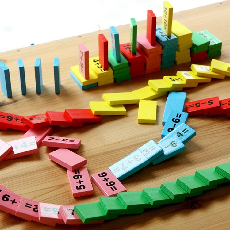 Đồ chơi DOMINO phép tính 110 quân bằng gỗ - Domino toán học - Ghép hình - Bộ xếp hình cho bé