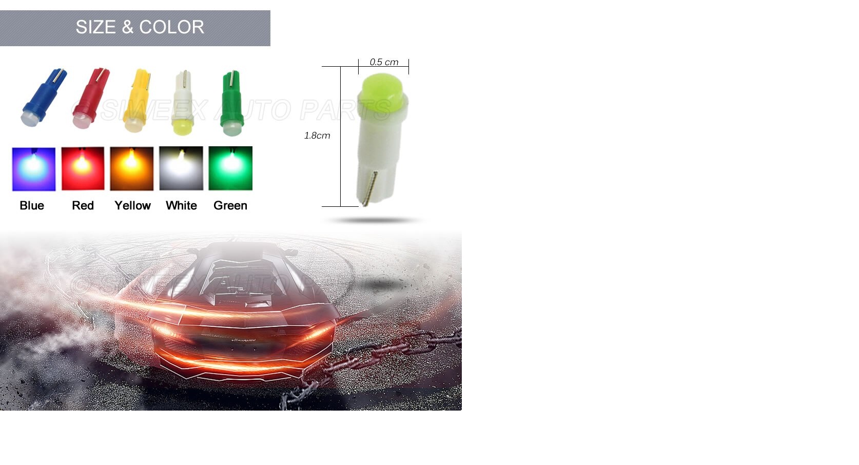 Bộ 5 bóng đèn led báo số xe máy chân T5 - LOẠI TỐT