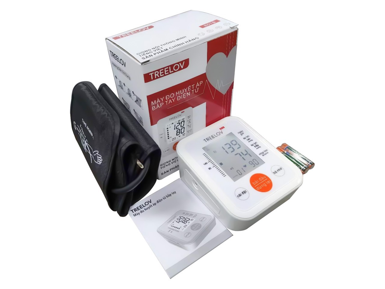 Máy đo huyết áp điện tử bắp tay treelov b01b chính hãng bh 5 năm 1 đổi 1