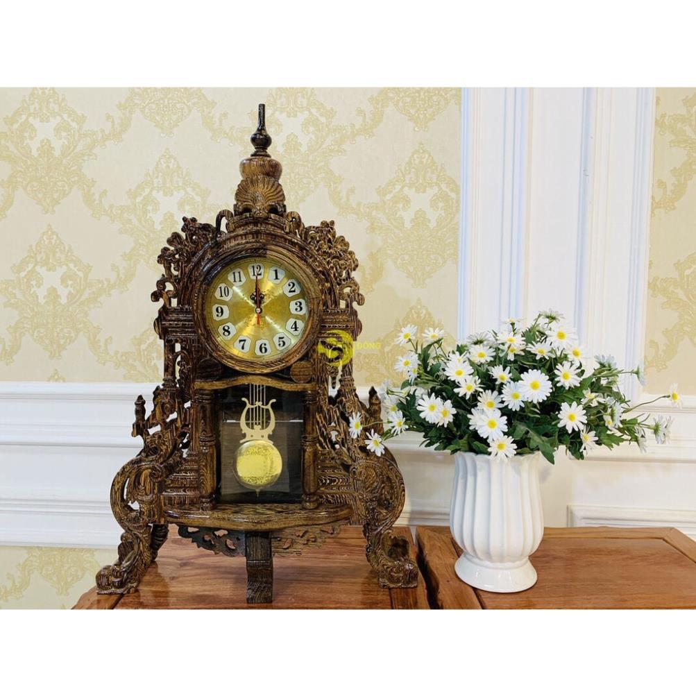 Đồng hồ tháp gỗ mun đuôi công DHL05