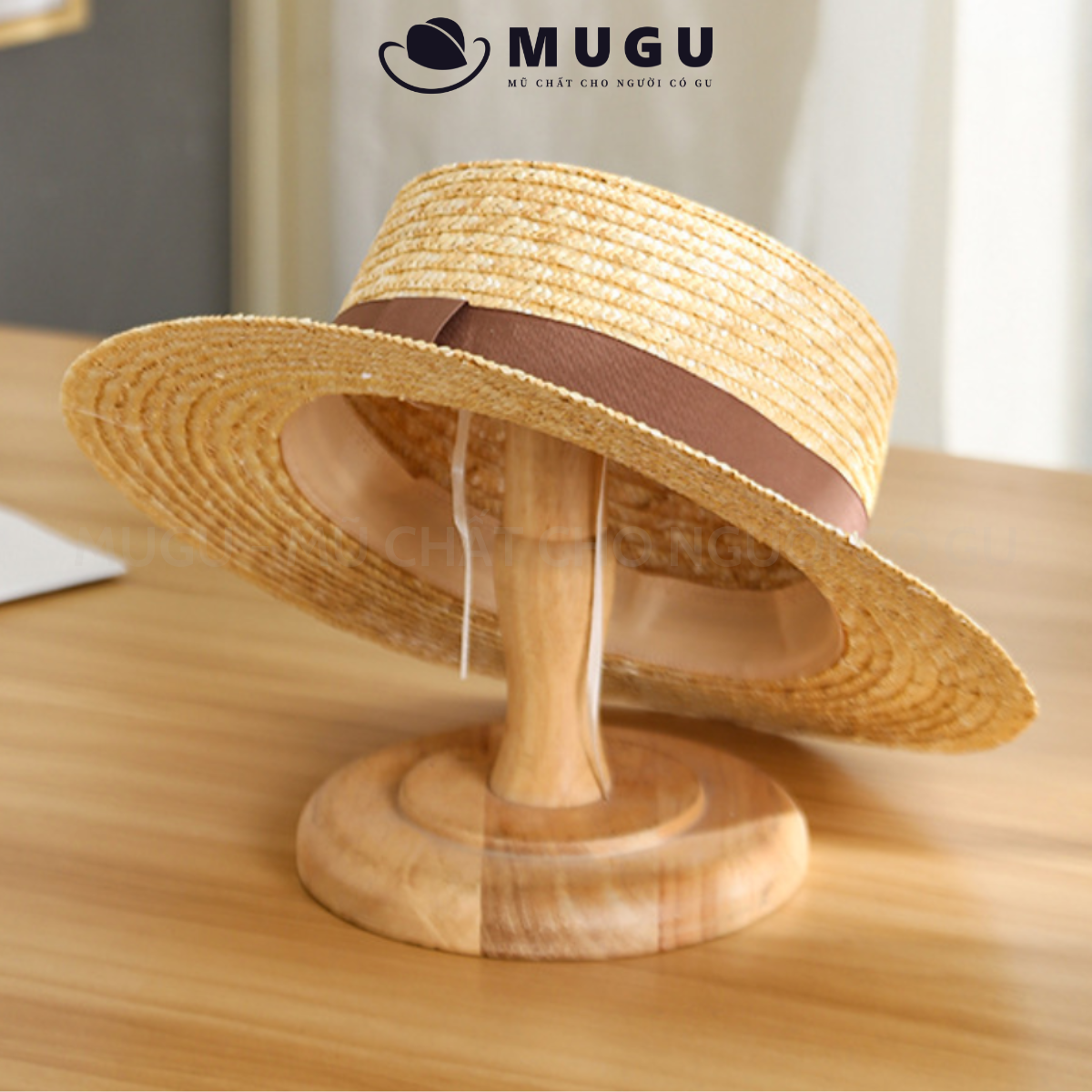 Mũ cói đi biển mc16 năng động - mũ cói rộng vành cá tính thời trang | mugu