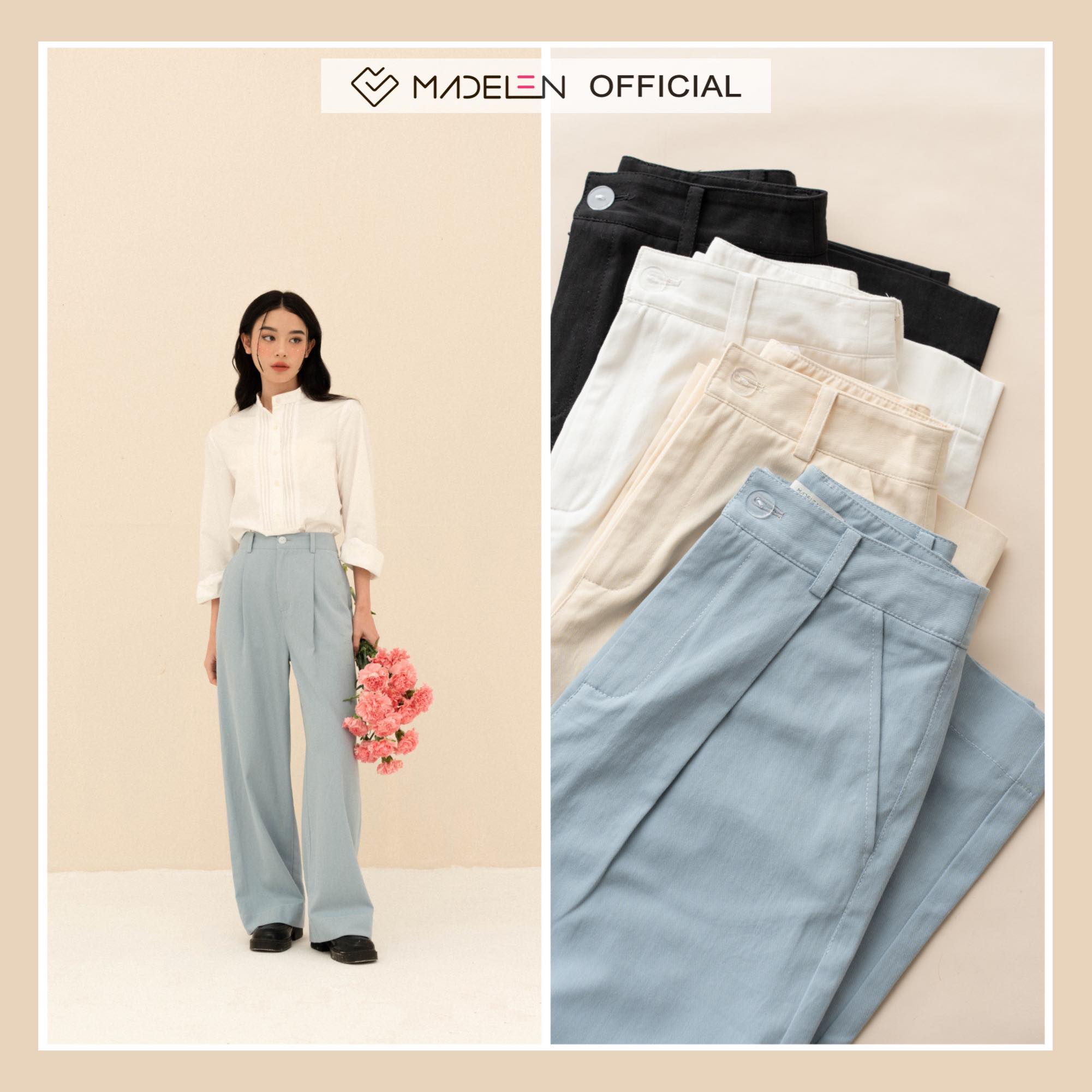 Quần culottes pant suông rộng kaki mềm nhiều màu MADELEN
