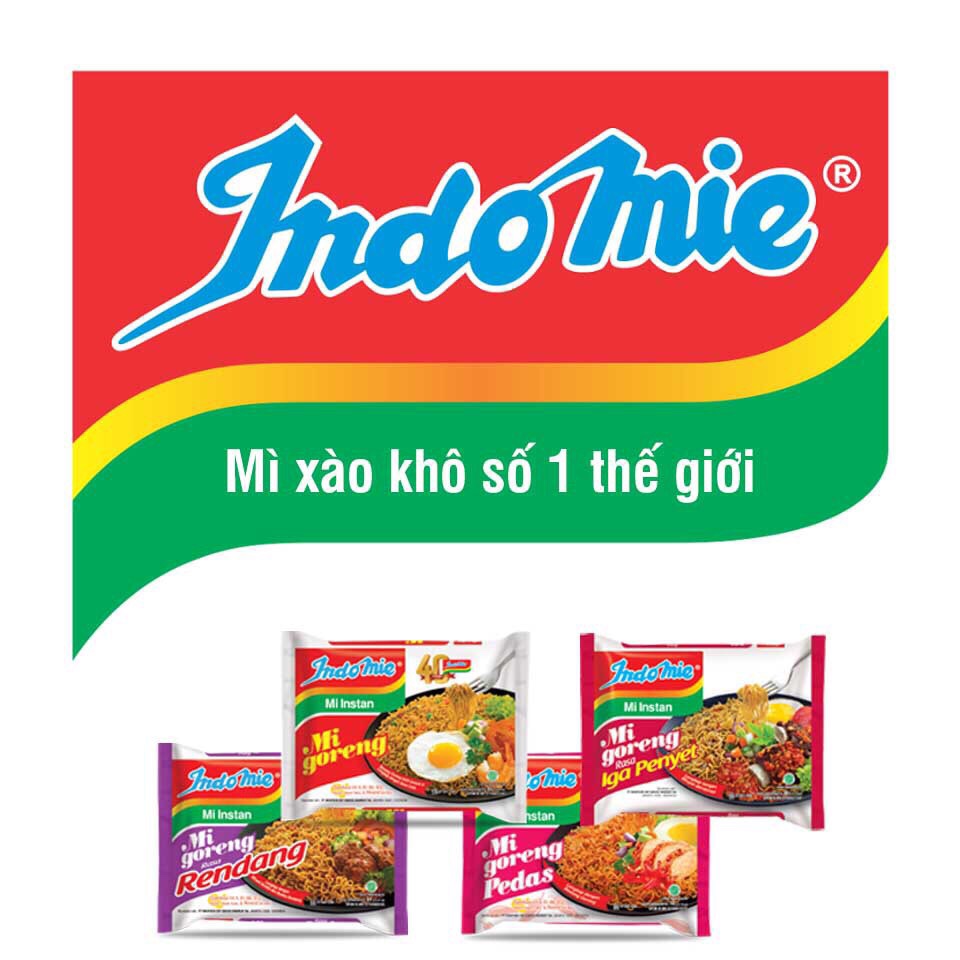 Combo 4 vị- 40 gói/ Mì xào khô Indomie/ nhập khẩu Indonesia