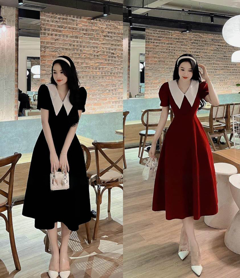 Đầm Nữ cổ thuyền dự tiệc sang trọng tinh tế thời trang HARI