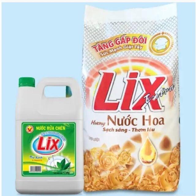 Bột giặt lix hương nước hoa 5.5kg tặng nước rửa chén lix 1.5kg