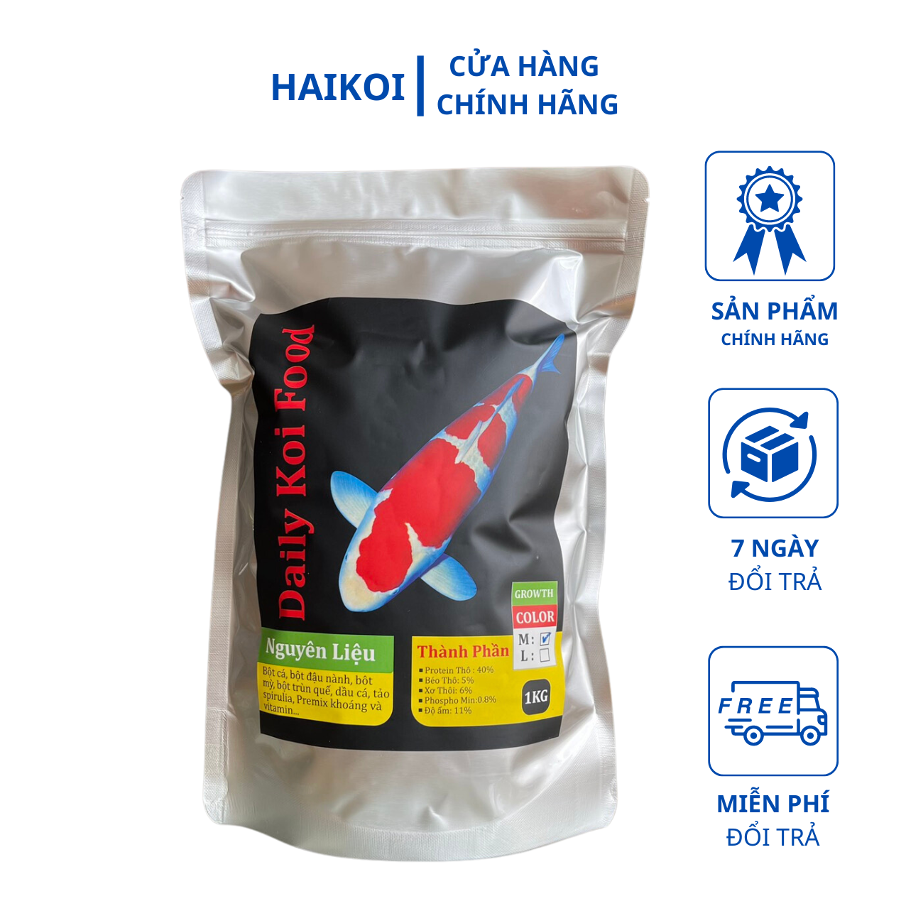 Cám cá koi Daily Koi Food lên màu đẹp, tăng trưởng tốt, không đục nước. | Petfoodvn