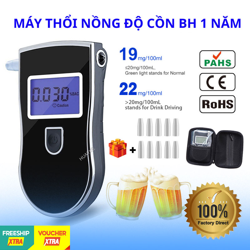 Máy đo nồng độ cồn bia rượu Máy thổi nồng độ cồn trong hơi thở cho Máy thổi nồng độ cồn màn hình Alcohol tester breathalyzer